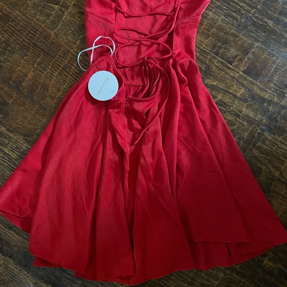 NEW House Of Chic Sexy Red Lace up Back dress